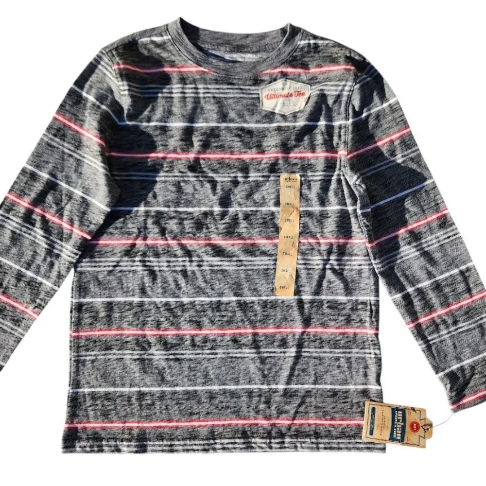 NEW Urban Pipeline Long Sleeve Shirt Tee Striped Awesomely Soft Ultimate Tee S